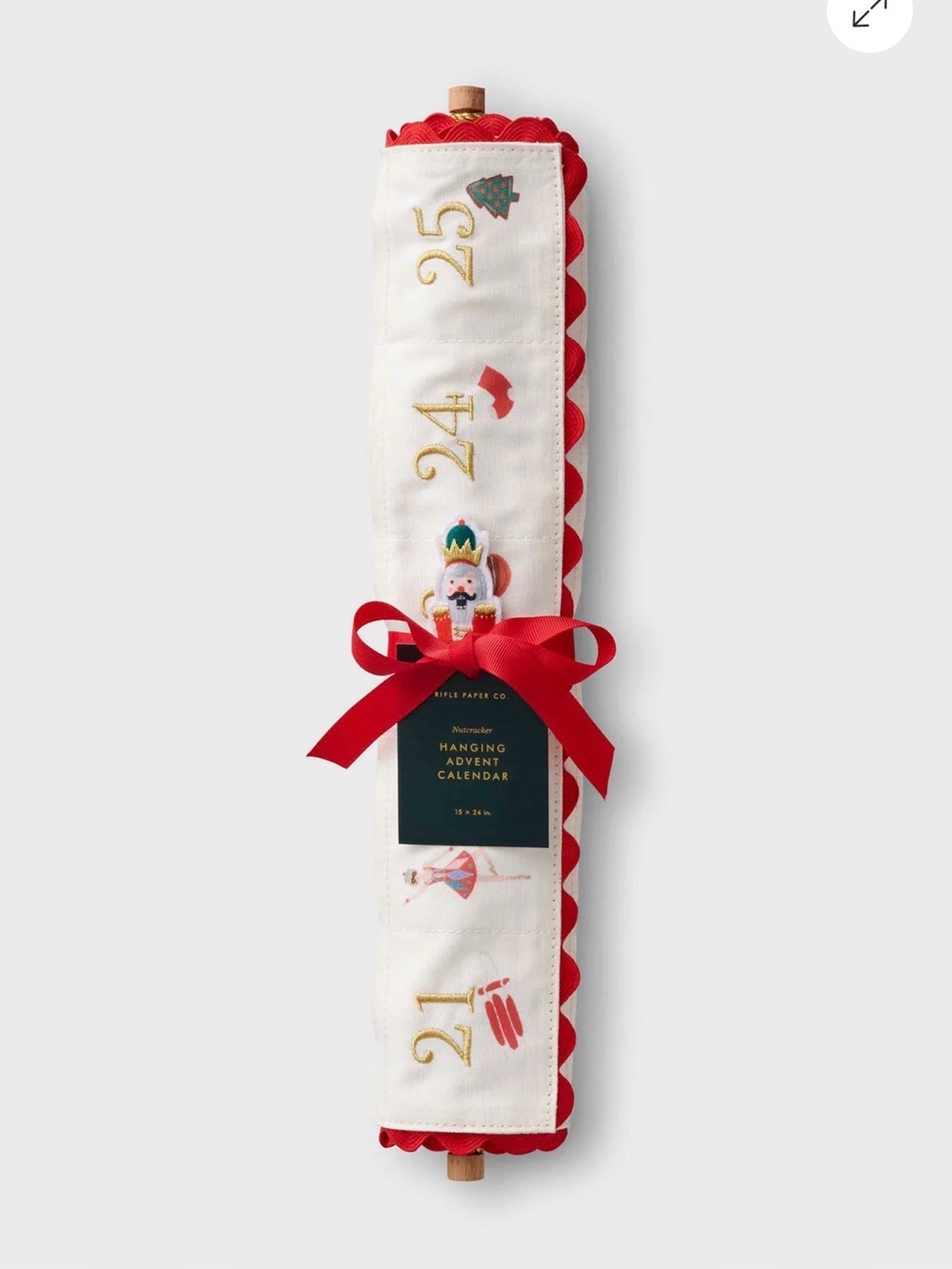 Rifle Paper Co. Embroidered Holiday Nutcracker Advent Calendar - Picture 6 of 10